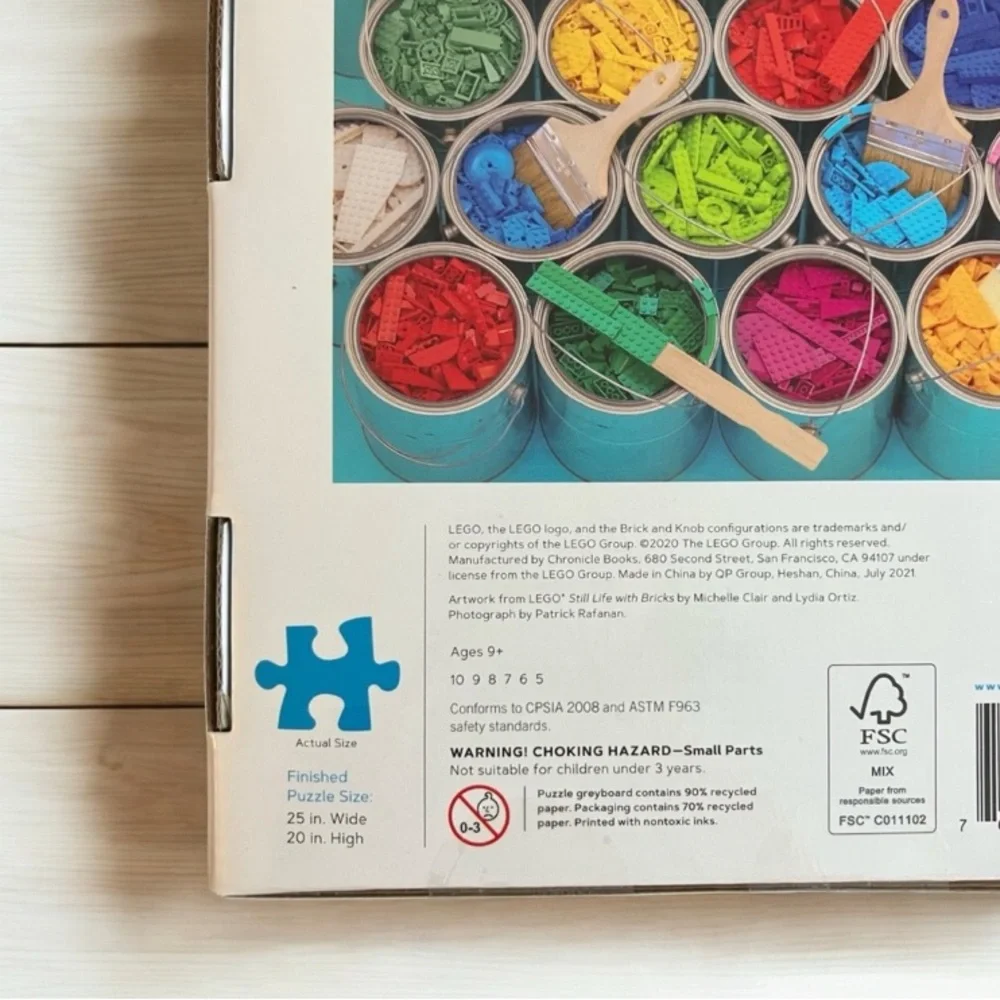 NEW LEGO Paint Party 1000-Piece Jigsaw Puzzle - Multicolor Chronicle Books - Picture 3 of 4